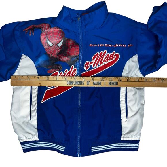 Vintage Y2k 2004 Spiderman embroidered 2 Boys Lightweight Jacket Coat boys - Picture 3 of 8